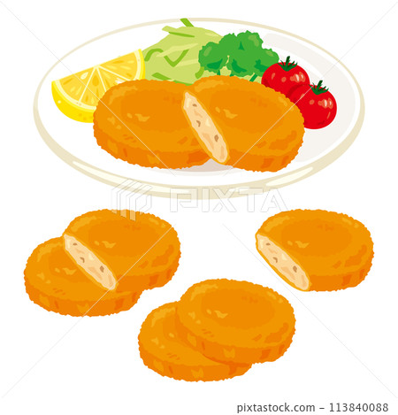 炸丸子在盤子裡服務 113840088