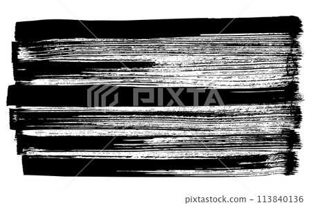 Powerful, grunge-style brushstrokes, sumi-e vector material 113840136