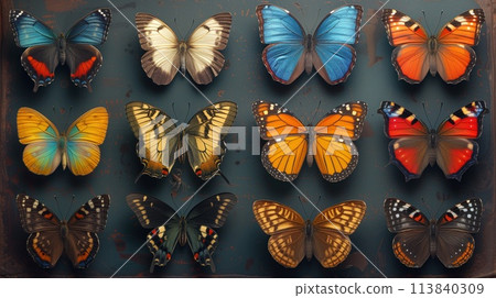 various beautiful butterflies close up various beautiful butterflies close up 113840309