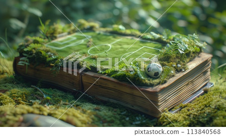 football stadium miniature on book 113840568