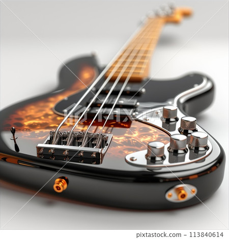 musical instrument bass guitar closeup 113840614