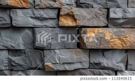 texture dark stone cubes, abstract background 113840615