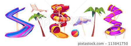 Aqua park slides set 113841750