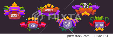 Winner ui game icon. Casino victory interface Winner ui game icon. Casino victory interface 113841810