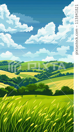 Summer earth: A scene filled with greenery 113841821