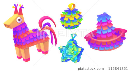 Traditional mexican pinata for birthday party 113841861