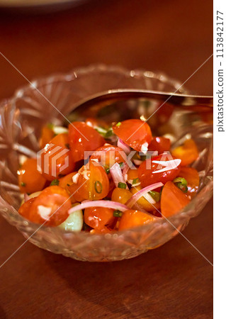 bowl of fresh tomato salsa. bowl of fresh tomato salsa. 113842177