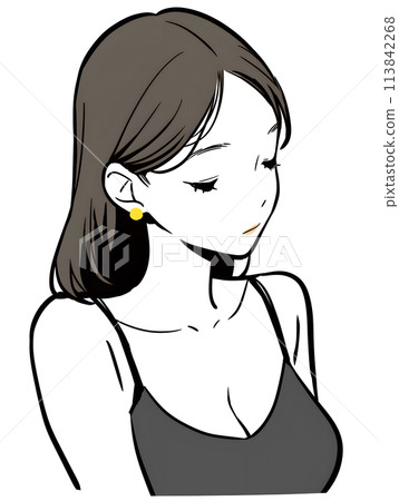 Simple illustration of a woman in underwear 113842268