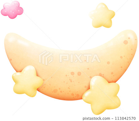 The half-moon shines brightly 113842570