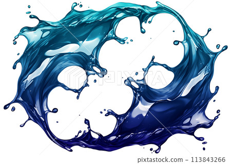 Illustration of blue waves splashing water Illustration of blue waves splashing water 113843266