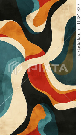 Retro style wave abstract background illustration 113843429