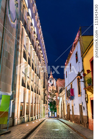 University of Guanajuato in the historic center at night. UNESCO world heritage in Mexico 113843430
