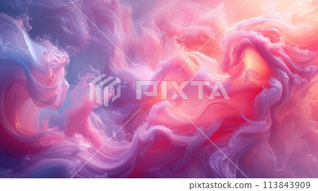 abstract background colored neon waves 113843909