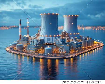 nuclear power plant industrial landscape 113843946