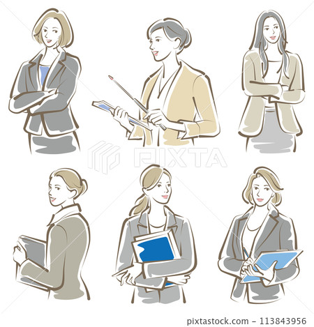 Vector illustration of working woman. Business woman. 113843956