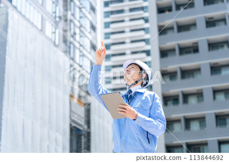 工作服建築工地的商人 113844692