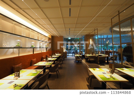 A stylish restaurant in a luxury hotel A stylish restaurant in a luxury hotel 113844868