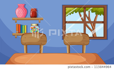Cozy Corner with Window and Table Cozy Corner with Window and Table 113844964