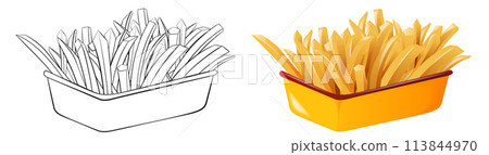 French Fries Illustration Before and After 113844970