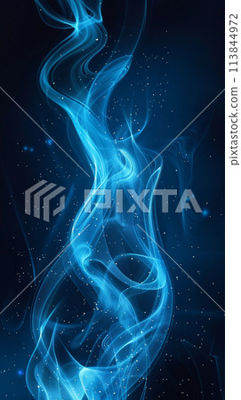 Blue flame effect background material 113844972