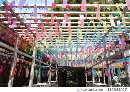 Wind chime decorations at Bekkoe Shrine, named after the path of wind 113845017