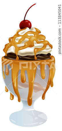 Decadent Caramel Sundae Delight 113845041