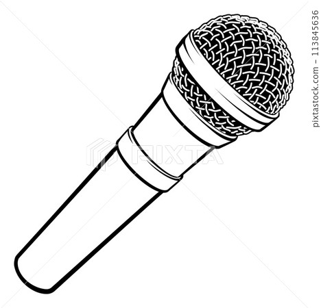 Mic Microphone Cartoon Illustration Icon 113845636