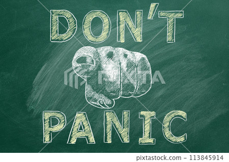 DONT PANIC. Inspirational motivational quote 113845914