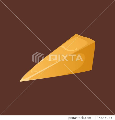 Piece of hard cheese. Vector illustration. Parmesan in a realistic style. Ideal for posters and banner, menu of cafe and shops Piece of hard cheese. Vector illustration. Parmesan in a realistic style. Ideal for posters and banner, menu of cafe and shops 113845973