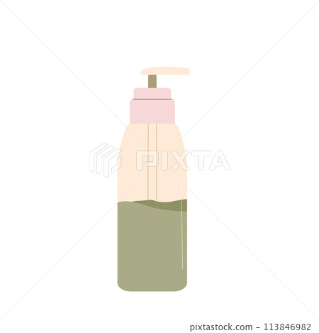 Skincare body cream cosmetics bottle isolated on white background. Beauty home procedure product. Moisturizing serum. Vector illustration 113846982