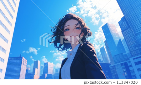 City business woman, skyscraper 29 113847020