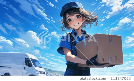 從事配送業的女性 4 從事配送業的女性 4 113847093