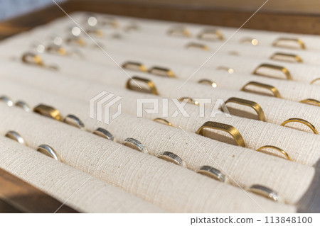 A view of the workshop where handmade rings are made 113848100