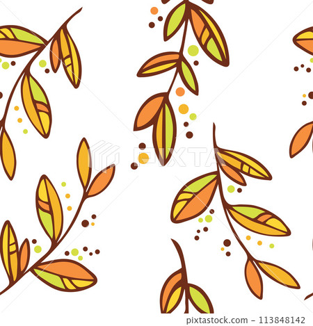 Decorative seamless green spring pattern 113848142