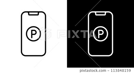 Smartphone point display line icon set 113848159