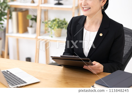 Businesswoman, middle-aged woman, lawyer 113848245