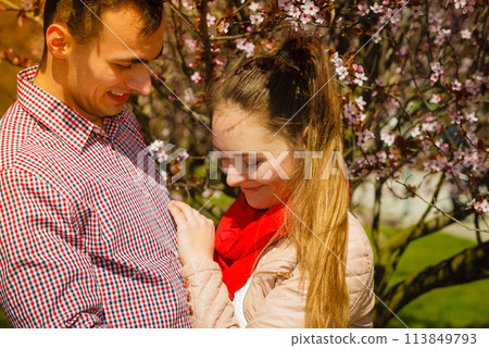 Happy couple having romantic date in park 113849793