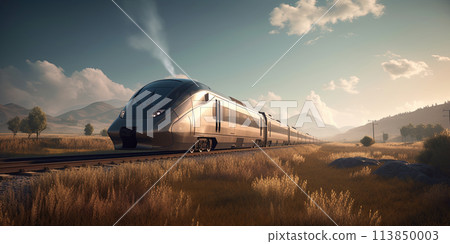 High speed train. Generative Ai illustration 113850003