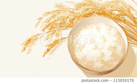 A bowl of rice and ears of rice 2 113850178