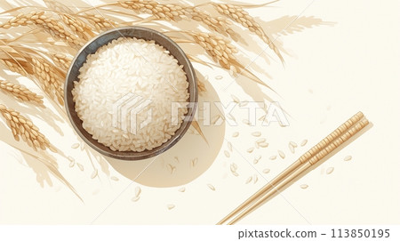 A bowl of rice and ears of rice5 A bowl of rice and ears of rice5 113850195