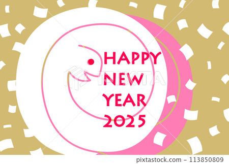 蛇年新年賀卡插圖 蛇年新年賀卡插圖 113850809