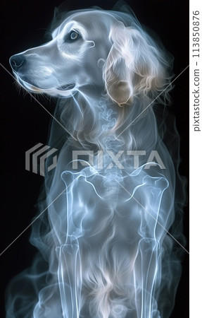 X-ray image of a dog's body X-ray image of a dog's body 113850876