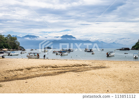 Abraao beach on big island Ilha Grande in Angra dos Reis, Rio de Janeiro, Brazil Abraao beach on big island Ilha Grande in Angra dos Reis, Rio de Janeiro, Brazil 113851112