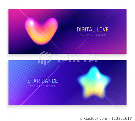 Blurred gradient shapes banner set 113851617