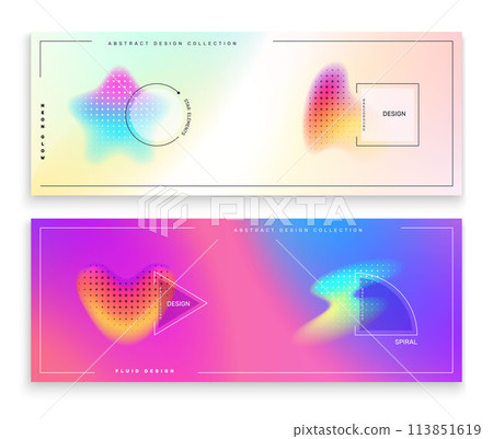 Blurred gradient shapes banner set 113851619