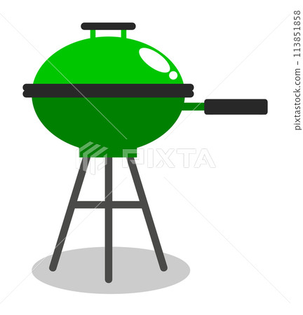 A barbecue stove used for cooking at a campsite 113851858