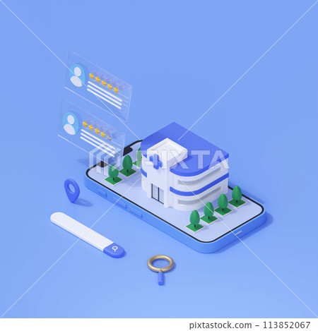 3DCG | Isometric | MEO and word-of-mouth measures for clinics and hospitals 3DCG | Isometric | MEO and word-of-mouth measures for clinics and hospitals 113852067