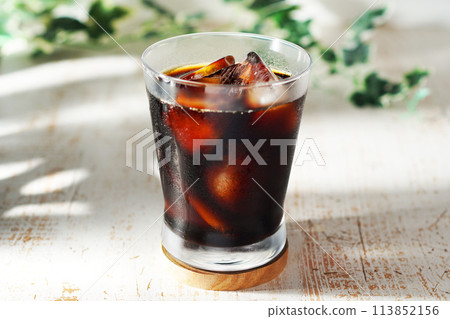 Ice coffee on a hot day 113852156