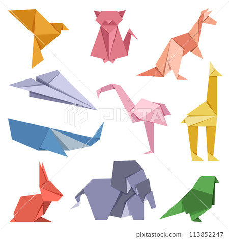 Animal origami vector. Origami japanese animal set. Modern hobby. Vector illustration EPS10 113852247