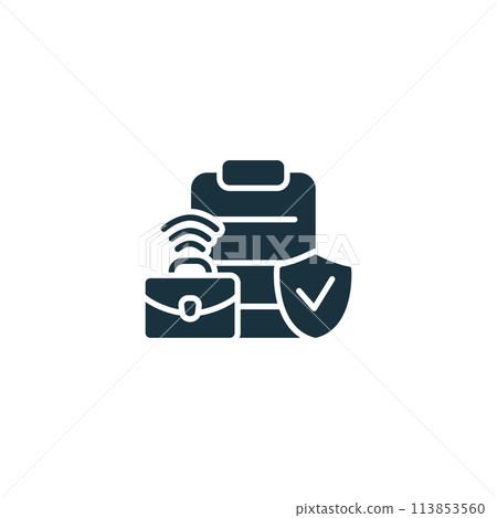 Remote Work Policies icon. Monochrome simple Remote Work icon for templates, web design and infographics 113853560